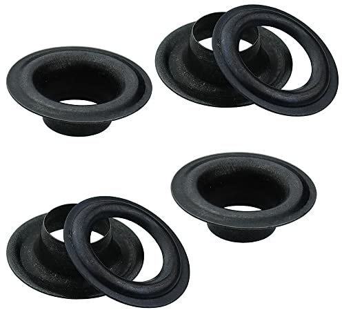 ISTA TOOLS -Große-Auswahl an DIN 7332 Ösen Deutsche Norm -für Planen, Banner, Markisen (Ösen selbstschneidend) inkl. Gegenscheiben (50 Stück-14mm, Messing schwarz)