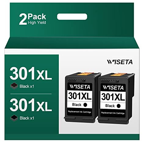301 Druckerpatronen Schwarz Wiederaufbereitete für HP 301 XL 301XL Schwarz für HP DeskJet 2540 2544 2549 2050a 3050a 3050 3055a für Envy 4500 4502 4504 5530 für OfficeJet 4630 4632 Drucker (2 Schwarz)