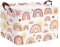 Clastyle Regenbogen Kinder Wäschekorb mit Henkel Faltbar Kleidung Spielzeug Aufbewahrungskorb Mädchen Aufbewahrungsbox für Babyzimmer Bad, Herz, 40 * 30 * 30 cm