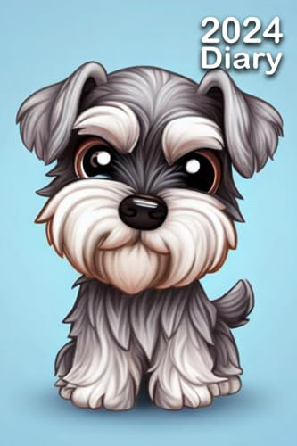 2024 Diary: Miniature Schnauzer | A5 Week to View Dated from Jan 2024 to Dec 2024 | Weekly Planner Agenda Personal Organiser