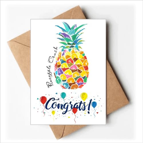 Aquarell Pinefrucht Tropische Frucht Hochzeit Karten Glückwunsch Gruß Umschläge