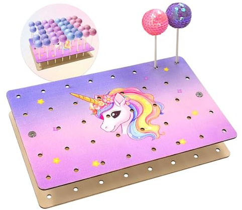SNAIL GARDEN Cake-Pop-Ständer aus Holz - 38 Löcher, Lutscher-Halter für Desserttisch, Hochzeit, Geburtstag, Party - Zubehör