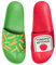 Dedoles Sliders & Slippers for Women, Men & Kids Non-Slip Shower Sandals Funny Designs Beach Shoes for Home Garden Bathroom Poolside Gift, Color: Chips and Ketchup, Size: 12UK