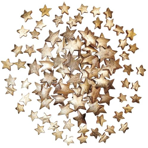 Deko - Mix KOKOS Sterne Weihnachten Advent Bastelset kreative Idee Natur Dekoration Kokossternen (Kokossterne 100 Stück Gold)