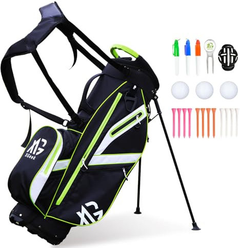 XDriveMax Golf-Standtasche, leichte Golftasche mit Ständer für Männer und Frauen, Premium-Golfschlägertaschen mit Regenschutz, Kühler und Golf-Zubehör-Set