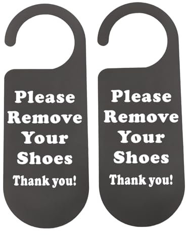 2 Pcs Please Remove Your Shoes Sign No Shoes Sign Remove Shoes Sign Front Door Sign Front Door Hanger Shoes Off Sign (Remove your shoes H EU)