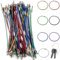 70 Piezas Llaveros de alambre de acero inoxidable Cable Etiquetas para equipaje de alta resistencia Lazos Portaetiquetas Barril giratorio de 2 mm 15.6 cm / 6.14 de largo