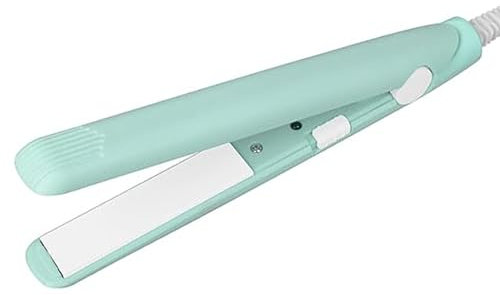 GERUI 2-in-1 Mini Haarglätter,Curling Stange gerade Board Curler Richtmaschine,Keramik-Heizplatte,tragbare Keramik flache Lockenstab Haar Lockenwickler für Frauen Kurzhaar Pony Bart (Grün)