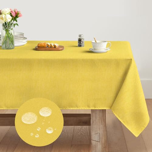Artoid Mode Gelb Tischdecke 140x220 cm, Saisonnal Herbst Wasserabweisend Fleckschutz Tischwäsche Küche Dekoration Urlaub Party Dekor