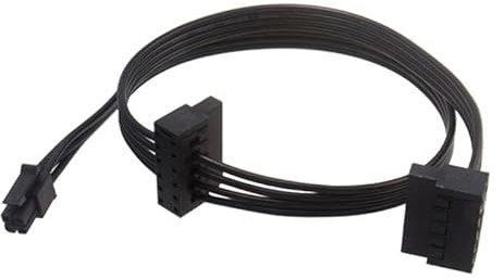 lilila-ree Cable de alimentación SATA para placa base Lenovo, ATX Mini de 4 pines a 2 unidades de disco duro SATA en ángulo recto, adaptador HDD de 46 cm