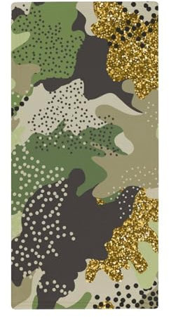 Badetuch, Militärgrün, Camouflage, sehr saugfähig, ultraweich, Handtuch für Badezimmer, Küche, Yoga, Fitnessstudio, Hotel, 73,7 x 35,6 cm