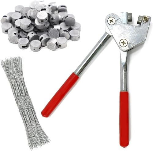 Plombierzange, 165mm Plombenzange Set, mit 80 Robben (170mm) und 80 Plombendrahtstücke (10 mm)