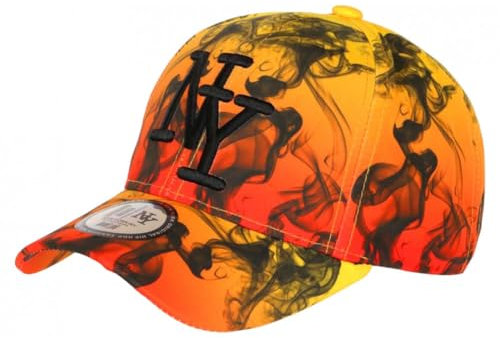 Hip Hop Honour NY Cap Orange und Gelb Streetwear City Baseball Smoky – Größe: Einheitsgröße – Farbe: Orange – Unisex, Orange, Einheitsgröße