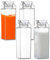 Milk Carton Water Bottle, 4 Pack 1L Clear Square Milk Bottles, P-lastic Juice Bottles Portable Drink Container, Leak-Proof Reusable Drink Bottles for Fridge Camping Picnic Travel Outdoor Activities
