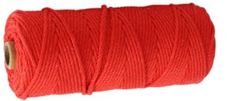 Zynewa 2 mm farbiges Baumwollseil 100m, Buntes Häkelgarn Inklusive, Häkelwolle Wollset Wollknäuel, Baumwolle Makramee Baumwollgarn mit (red)