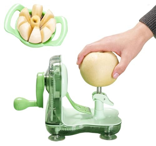 Apple Peeler, Pear Peeler and Corer, Ultra-Sharp Stainless Steel Blade，Automatic Hand Crank, with 1 Separator Peel, Core and Cut in Seconds, for Kitchen Manual Rotary Gadget
