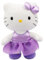 Hello Kitty Peluche 30 cm con Outfit alla Moda, Vestitino Viola Satin e Fiocco Abbinato, per Bambini dai 3 Anni - Giochi Preziosi