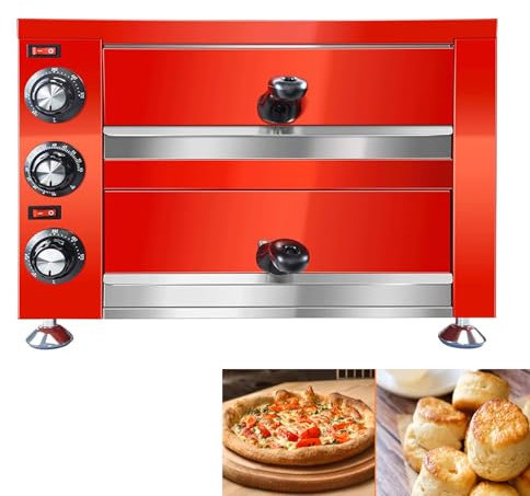 Forno Elettrico Pizza 1100 W, Macchina Cuocere Pizza In Acciaio Inossidabile a Doppio Strato 12 Pollici, Riscaldamento a 360°/regolazione Della Temperatura: 0-300 ℃/maniglia Isolata, Per Cucinare