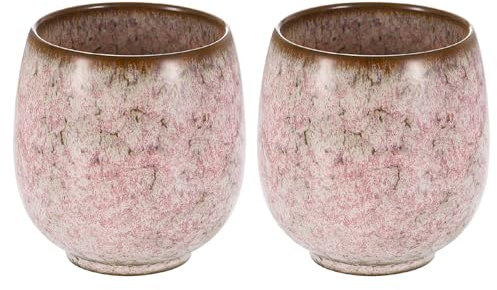 sourcing map 2pcs Chinese Ceramic Teacups 5.75oz Traditional Gong Fu Tea Set Ceramic Mate Teacup Japanese No Handle Small Coffee Cup for Mate Tea Coffee Wine Drinks, Light Pink