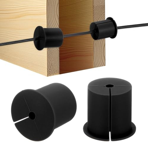 M METERXITY 2pcs Cable Routing Kit for 1-3/8 Wall Hole 38mm Length Black