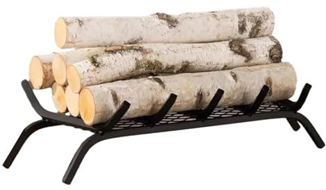 KHYTEBV Soporte para leña para Chimenea pequeña, Estante apilador de leña anticaída con Rejilla, Soporte para leña para Exteriores, Estufa de Interior