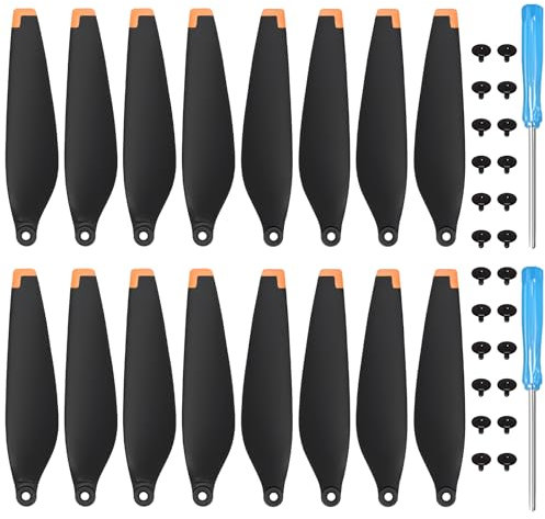 Craznick Mini 4 Pro/Mini 3 Pro Propeller - für DJI Drohne Ersatzpropellerblätter Geräuscharme Flügel für DJI Mini 4 Pro/3 Pro Zubehör Schrauben Schraubendreher 16Pcs Orange Silikonspitzen