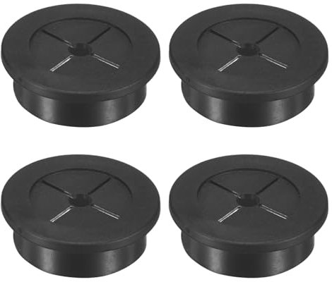M METERXITY 4-Pack Rubber Grommets for Wiring 32mm Desk Grommet Double-Sided Flexible Cable Cord Grommet Desk Hole Cover for Cables/Wires Through Protection Cable Grommet [Black]