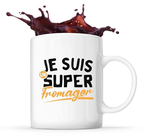 Tasse Je suis un super fromager | Mug | Idée Tasse Personnalisable Cadeau Anniversaire Fête Original Famille Travail Départ Collègue Retraite Noël.