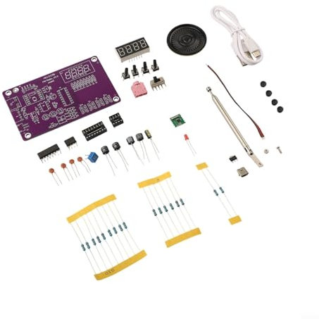 Besttoolifes Ricevitore radio FM, kit di saldatura elettronica fai da te, modulo RDA5807 da 87-108 MHz, con canale regolabile per controllo del volume, progetto educativo, per principianti (senza
