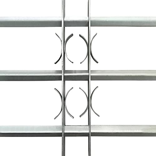 Rejilla de seguridad ajustable para ventanas con 3 barras transversales, 500-650 mm, acero galvanizado resistente, fácil de montar, mejora la seguridad y el estilo de tu propiedad