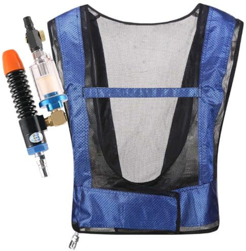 CQEAZ Compressed Air Powered Cooling Vest for Welders and Construction Workers Air Cooling Conditioner Waistcoat Work Vest