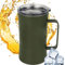 Coffee Tumbler with Handle, Portable Drinking Cup, 600ml Multifunctional Splash Proof Travel Mug, Sturdy Insulated Tumbler for Hiking, Camping, Workplace, School and Daily Commute