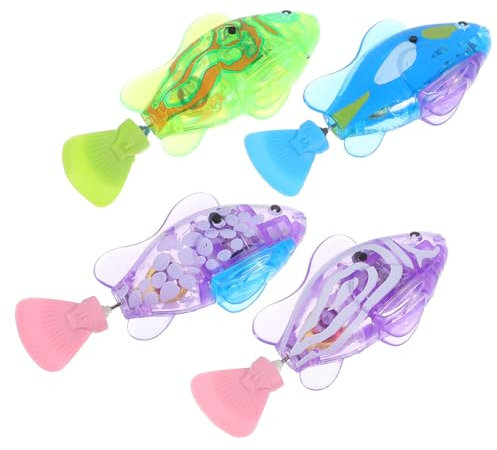 WOONEKY 4 Piezas Interactivos Peces Eléctrico con LED Estimula Curiosidad y Actividad