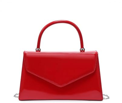 JFY Top Handle Patent Clutch Bag