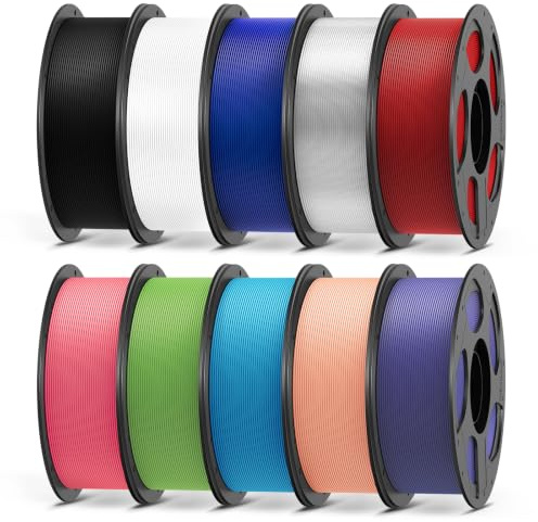 ANYCUBIC PLA Filament 1.75mm, Haltbarer, Einfach zu drucken,10KG | Stärkere Zähigkeit 3D Drucker Filament, Wiederverwendbare Spule PLA, Vakuumverpackung, Intelligente Identifikation