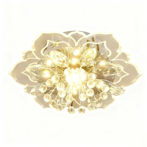 OOWDMPE 9W LED Deckenlampe Moderne Blume Deckenleuchte Kristall Lampenschirm Deko Deckenbeleuchtung Warmweiß 3000K Minimalistische Aesthetic Flurlampe für Wohnzimmer Schlafzimmer Korridor