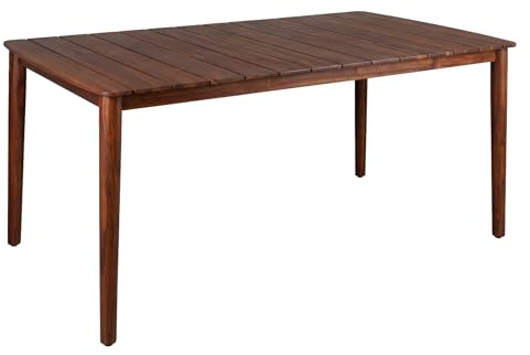 Riess Ambiente Gartentisch KOPENHAGEN 160cm - braun - Akazienholz | 6 Sitzplätze, massiv, Wetterfest, langlebig, 80 kg Belastbarkeit, höhenverstellbare Füße, widerstandsfähig