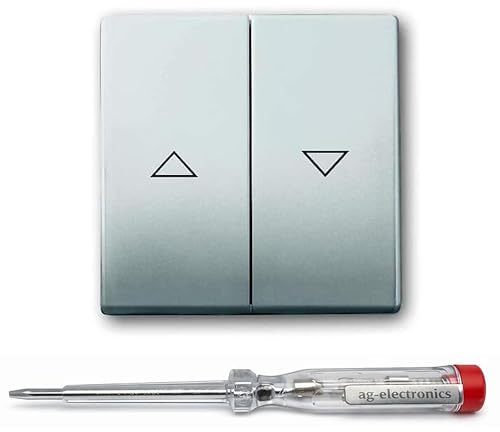 Spannungsprüfer 120-250V® + BUSCH-JAEGER Serienwippe 1785 JA-866 pur edelstahl Jalousie