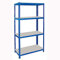 Schwerlastregal/Vorratsregal, blau, Stecksystem, HxBxT 1800x900x500 mm, 4 Böden
