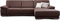 CAVADORE Ecksofa Corianne in Lederoptik / Couch inkl. Armteilverstellung und Longchair in modernem Design / 282 x 80 x 162 / Kunstleder, braun