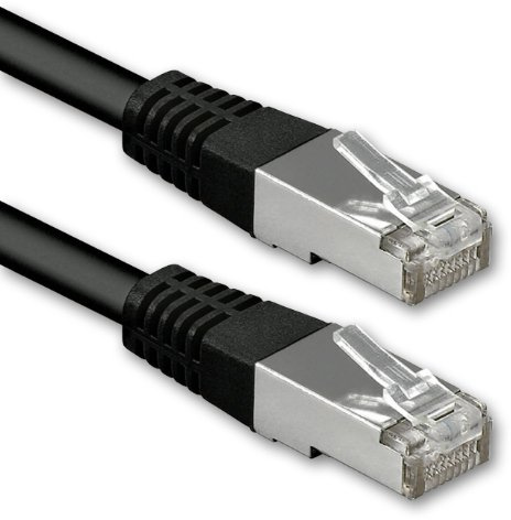 1aTTack.de 7,5m CAT6 Cable de Red LAN RJ45 1000 Mbit, 1 Unidad - Negro | Cobre, S-FTP, sin halógenos, cable patch Ethernet Cat 6, Gigabit LAN, DSL, Internet, WiFi, switch, router, módem, panel