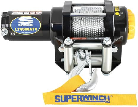 Superwinch Treuil 1140220 Noir 12 VDC LT4000ATV Capacité de Charge 4000 LB