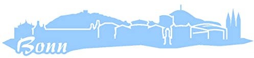 Samunshi® Bonn Skyline Aufkleber Sticker Autoaufkleber City 15 x 3,6cm hellblau