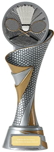 KDS FG Pokal S Trophäe Federball Badminton mit Emblem 70 mm schwer mit Gravur