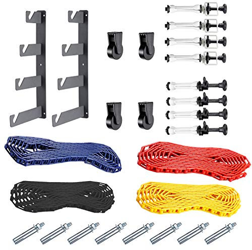 NEEWER Fotografie 4 Rollen Wandmontage Manuelle Hintergrund Unterstützung System mit 2 x Vierfach Haken, 8 x Expand Bar, 4 x Kette, Tragfähigkeit pro Rolle: 22lb/10kg