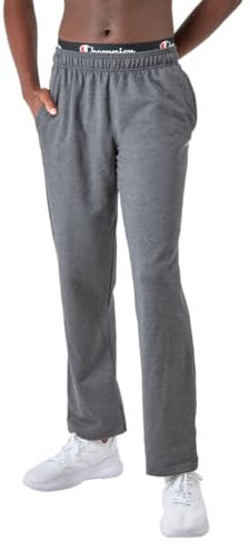 Champion Herren Powerblend fleece broek met open onderkant Hose, Dunkelgrau, M EU
