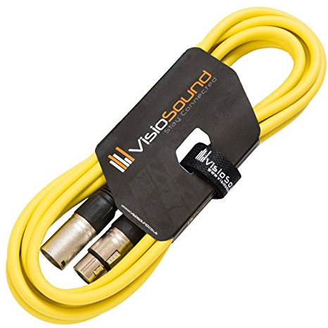 VisioSound Male to Female XLR Mic Lead/Balanced Microphone/Mic Patch Cable / 7 Colours 3m Yellow