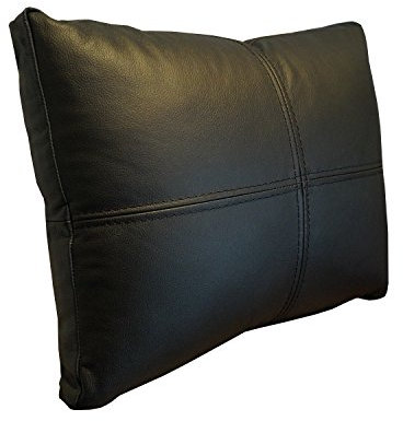 Quattro Meble Echt Lederkissen Schwarz Sofa Deko Kissen Echtleder Rückenkissen Rindsleder Leder Modell P&Z4el (40 x 50 cm)
