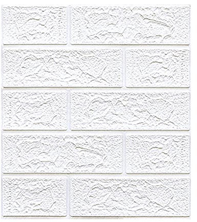 Carta Da Parati 3D Mattoni Topgrowth Mattoni Carta Da Parati, Adesivo 3D Muro Di Mattoni Pe Foam Pannelli Per Camera Da Letto Soggiorno Moderno Sfondo Tv DéCor Wall Sticker Wallpaper (Bianca)