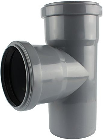 MKK - 19558 – 007 – HT Tubo de derivación PP DN 40 – 110 pieza en T 90° de derivación gris DN 110 a DN 110